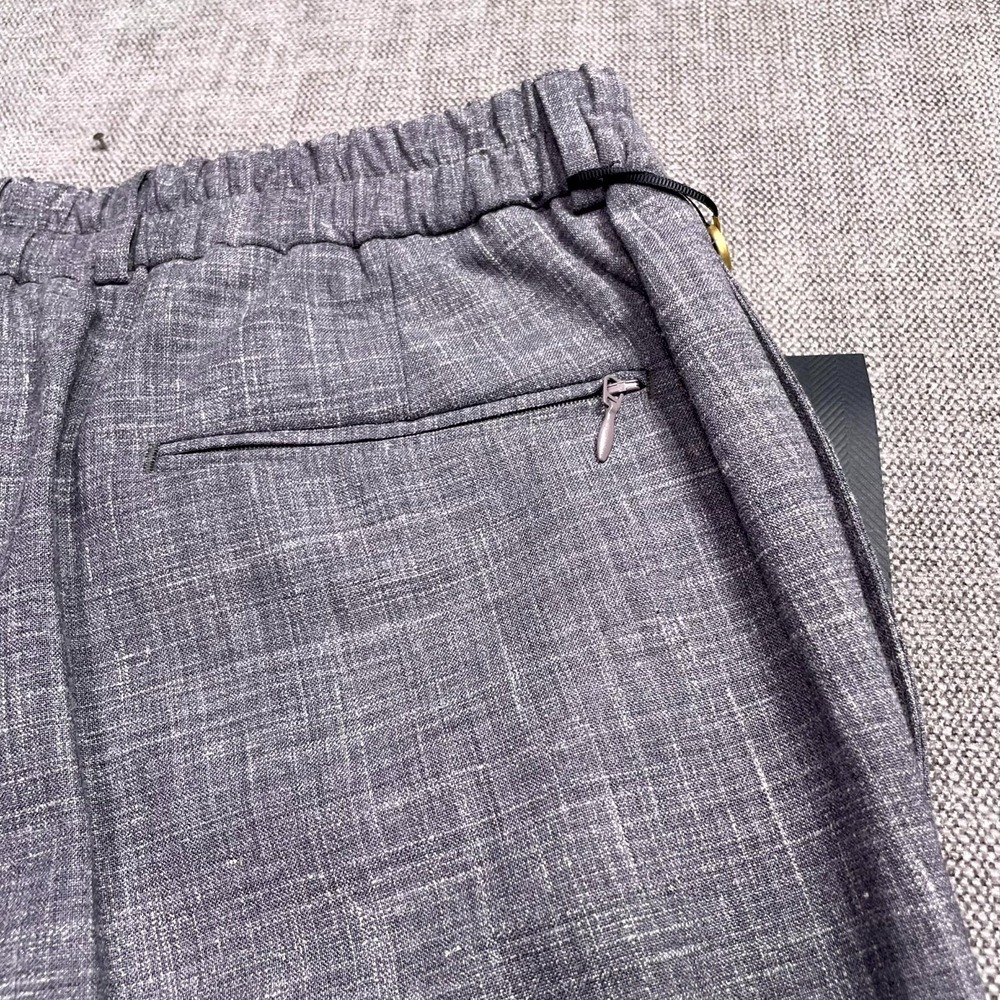 Ted Baker Jem Textured Dress Pants Mens 35 Light Gray Wool Stretch TB605059 - Picture 13 of 15